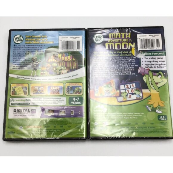 6 Leap Frog Learning DVDS Lot Educational Videos Learn Math Reading Phonics - Picture 5 of 9
